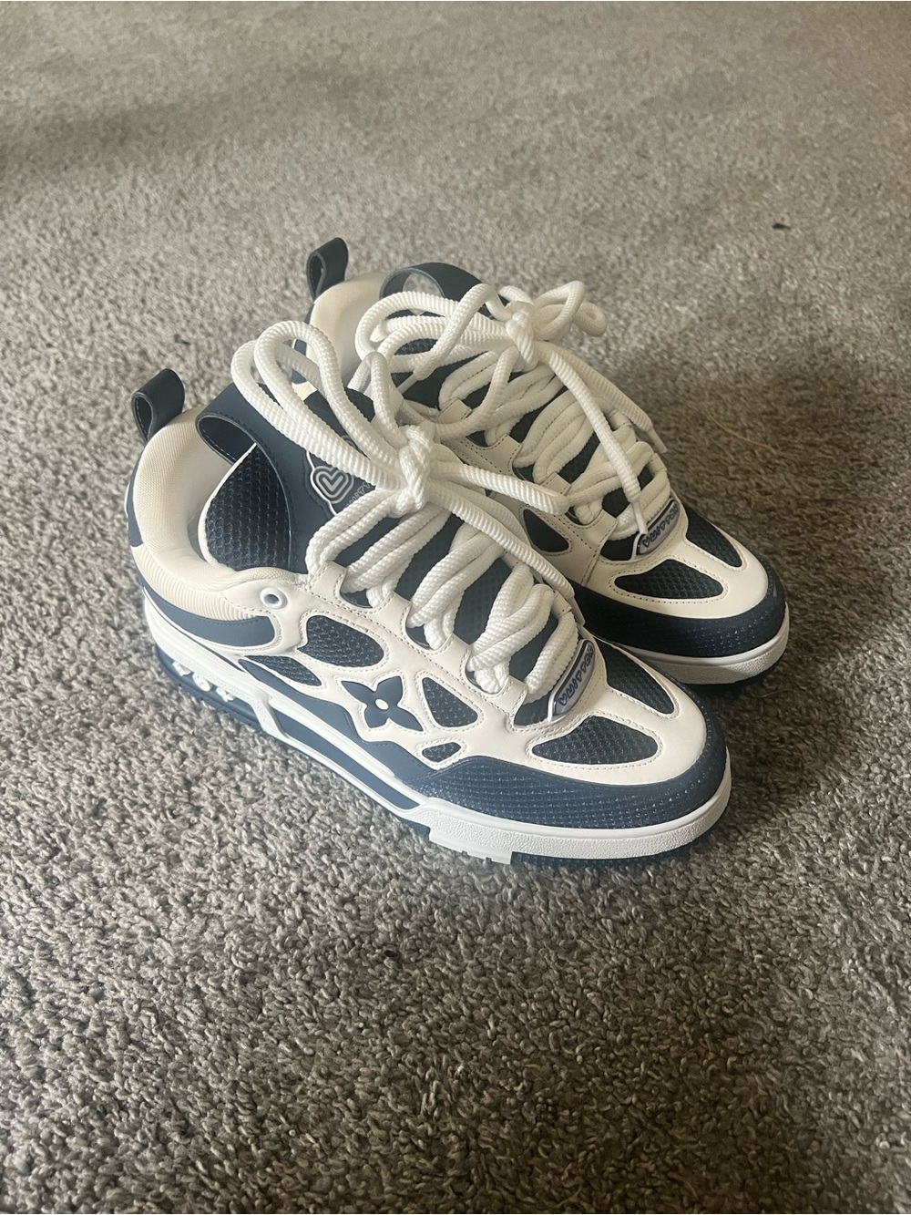 Louis Vuitton Navy and Cream Men's Chunky Sneaker